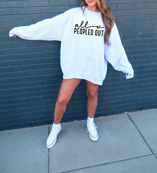 All Peopled Out - CREWNECK SWEATSHIRT